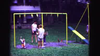 Galena Illinois USA (1967): Adults With Their Kids At The Playground