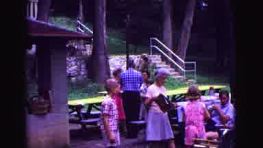 Galena Illinois USA (1967): Family Reunion In The Outdoor Area For A Meal In An