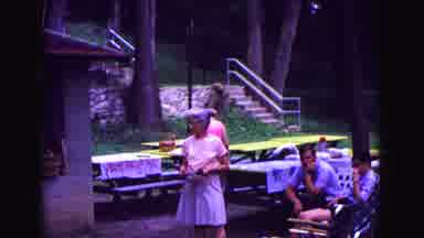 Galena Illinois USA (1967): People Sit Around A Picnic Table Outside Looking Very