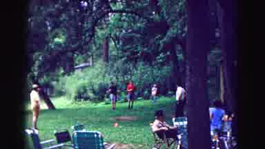 Galena Illinois USA (1967): People Playing Game Of Horse Shoe On Green Grass On A
