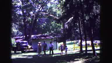 Galena Illinois USA (1967): Family Walking Together Down Driveway
