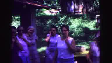 Galena Illinois USA (1967): Five Women All Outside Standing By The Porch Chatting