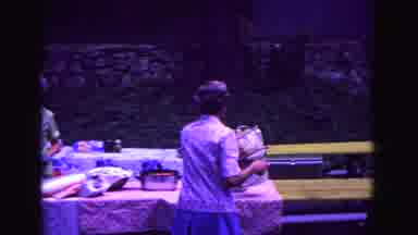 Galena Illinois USA (1967): Woman Carries Objects To The Table And Places It On