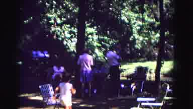 Galena Illinois USA (1967): Family And Friends With Children Attending A Picnic At