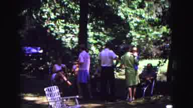 Galena Illinois USA (1967): Woods Camping Food Picnic In The Forest Eating Family