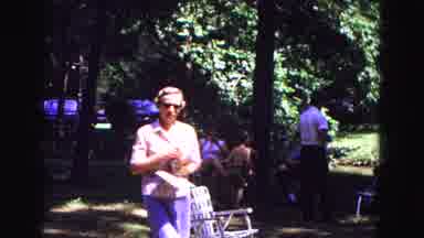 Galena Illinois USA (1967): A Lady In Pink Is Walking On The Path Smiling At The