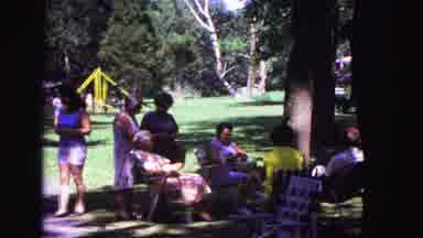 Galena Illinois USA (1967): One Family Sitting In The Park Under The Tree Shadow
