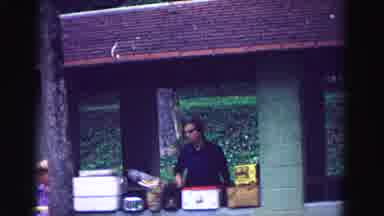 Galena Illinois USA (1967): Person Walking In A Corridor With Red Roof With