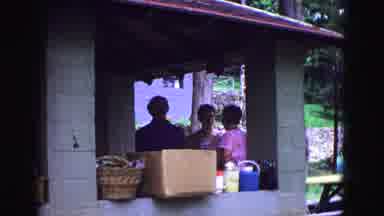 Galena Illinois USA (1967): Latino Family Meeting In Archway At Open Market Near