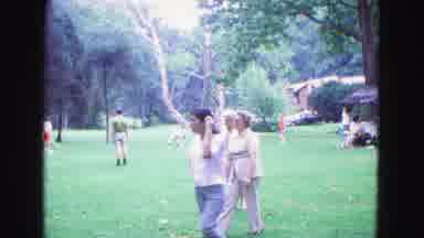 Galena Illinois USA (1967): Group Of People In A Park Playing Lawn Darts On A