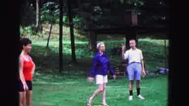 Galena Illinois USA (1967): People Socializing And Playing Games In A Park On