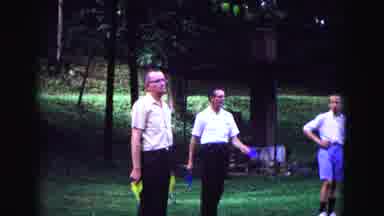 Galena Illinois USA (1967): Old Men Playing An Outside Darts Game