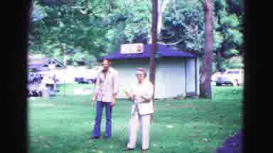 Galena Illinois USA (1967): People Playing A Game With Lawn Jarts On Sunny Day In