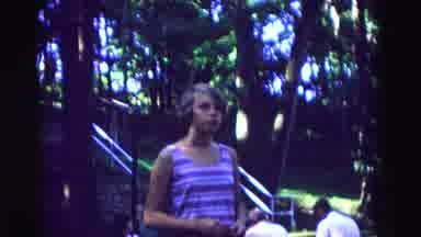 Galena Illinois USA (1967): Smiling Girl In Striped Shirt Walking Around At Picnic