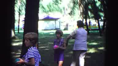 Galena Illinois USA (1967): Group Of People Having A Picnic In A Public Park As