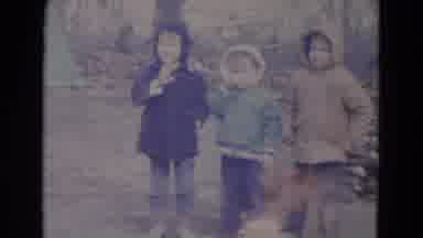 Lincoln Nebraska (1967): 3 Kids Standing Outside In The Woods With Their Jacket On