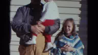 Lincoln Nebraska (1967): Man Woman Two Girls And One Boy Stand In Front Of House