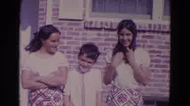 Lincoln Nebraska (1967): Children Smile In Front Of Their Residence Showing The