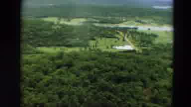 Minnesota US (1967): Aerial View Panning Down Over Looking Trees And Small Grassy