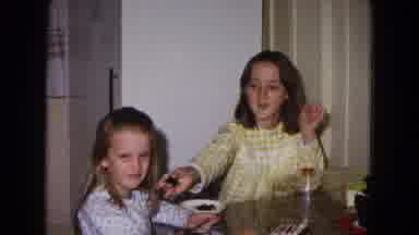 New Mexico USA (1967): The Children Was Eating Cake And Her Sister Is Feed Her