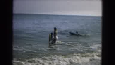 New Mexico USA (1967): Footage Shows People Out In The Sea Playing On Inflatables