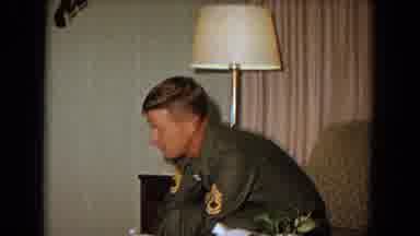 New Mexico USA (1967): The Father In Uniform And His Daughter Are Checking A Gift