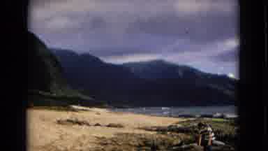 New Mexico USA (1967): Small Family And Tiny Black Pet Dog Looking Around The