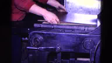 Trenton New Jersey (1967): Man Working Factory Machine Flattening Object