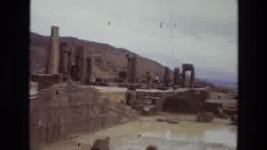 Iran (1972): View Of Tan Columns And Ancient Ruins On A Clear Sunny Day