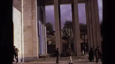 Iran (1972): Domed Building With People Walking Next To Square Water Feature