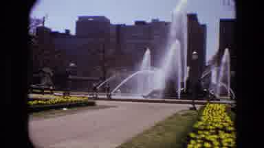 Iran (1972): View Of Beautiful Water Fountain With Garden With Plants And Flowers