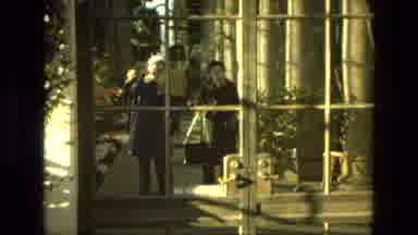 Iran (1972): Two People Standing Freely At A Nursery With Pink Roses