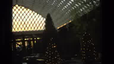 Iran (1972): View Of White Lattice Gazebo Interior With Trees At Dusk