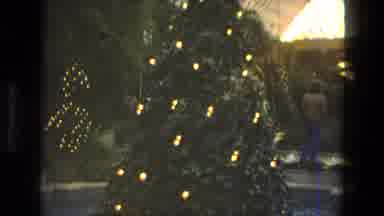 Iran (1972): Christmas Trees All Lit Up Near A Fountain Inside A Mall