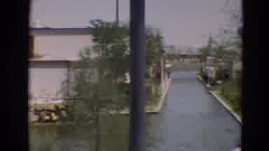 Branson Missouri USA (1968): Peddle Boat Full Of Passengers Rides Along Canal And