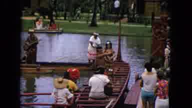 Honolulu Hawaii (1968): People On Gondola Boats In Tahiti Twirling Ropes And