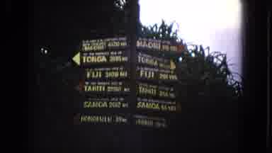 Honolulu Hawaii (1968): Sign Post With 12 Different Signs Pointing To Different