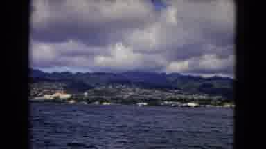 Honolulu Hawaii (1968): Boat Moving Swiftly Along Coast Through Choppy Water No