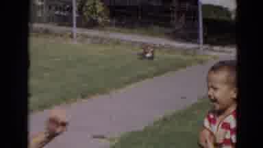 Lincoln Nebraska (1968): Mother And Son Play Fighting In A Fenced In Yard