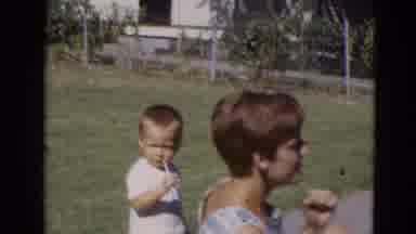 Lincoln Nebraska (1968): Kids Having Fun Family Time With Mom Playing On Front