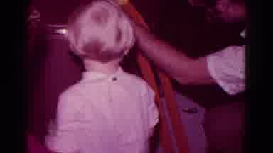 Minnesota USA (1968): Father Playing With His Son With A Toy Car On A Ramp