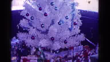 Minnesota USA (1968): A White Christmas Tree Decorated With Hanging Ornaments With