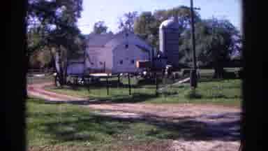 Wauconda Illinois USA (1968): Large White Barn On A Farm With A Silo Beside It And