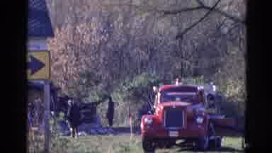 Wauconda Illinois USA (1968): Vintage American Fire Truck Firefighters On Roof Of
