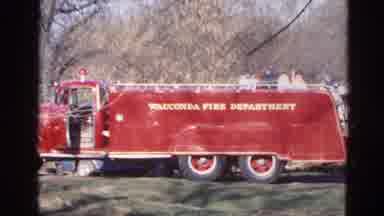 Wauconda Illinois USA (1968): A Red Fire Truck From The Side And From The Front In