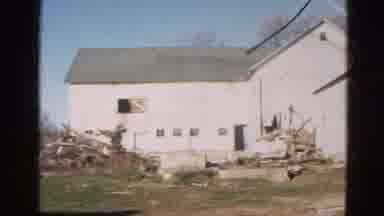 Wauconda Illinois USA (1968): Large White Barn On Fire With Fire Trucks And