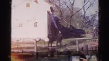 Wauconda Illinois USA (1968): Fireman At Work Using A Ladder To Proceed To A