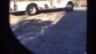 Wauconda Illinois USA (1968): Fancy White Fire Truck With A Ladder Driving On A