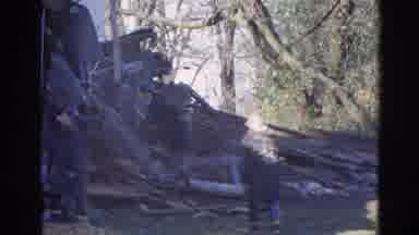 Wauconda Illinois USA (1968): Firefighters Climbing Into The Wreckage Of A Bombed