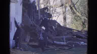 Wauconda Illinois USA (1968): Building Demolition Bystanders Staring Wreck Damage